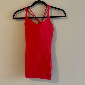 Lululemon red tank cross back size 4